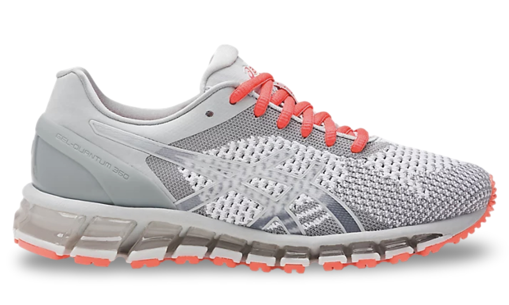 Asics Gel Quantum 360 Knit Glacier Grey Flash Coral Women s Sneakerstaxx